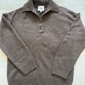 Reformation Button Collar Cashmere Sweater CS